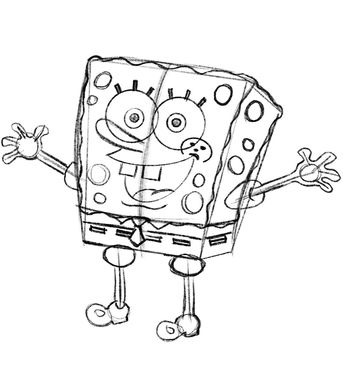 Como Desenhar O Bob Esponja Passo A Passo Iniciante