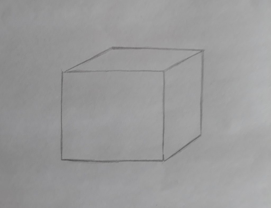 cubo 1024x789 - Desenhar 3D - Técnicas iniciais de como fazer desenho 3D