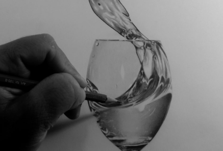 desenho realista copo com agua 1 - Desenhar 3D - Técnicas iniciais, Guia Definitivo