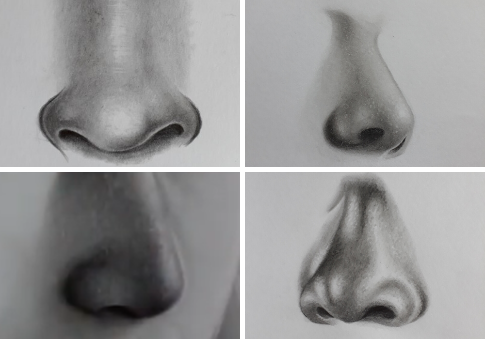 como desenhar nariz