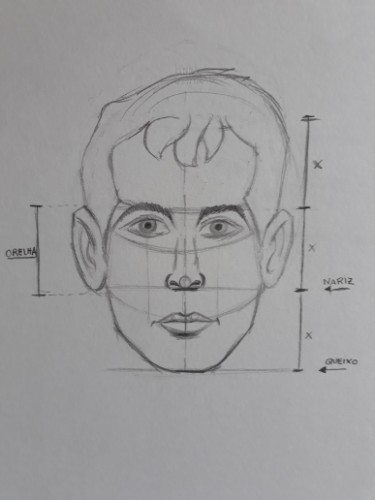 loomis frontal passo 11 - Como desenhar rosto de frente em 13 passos: método Loomis parte 3