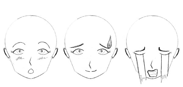 atributos extras de rosto de anime e manga - Como desenhar rosto de anime/mangá feminino e masculino