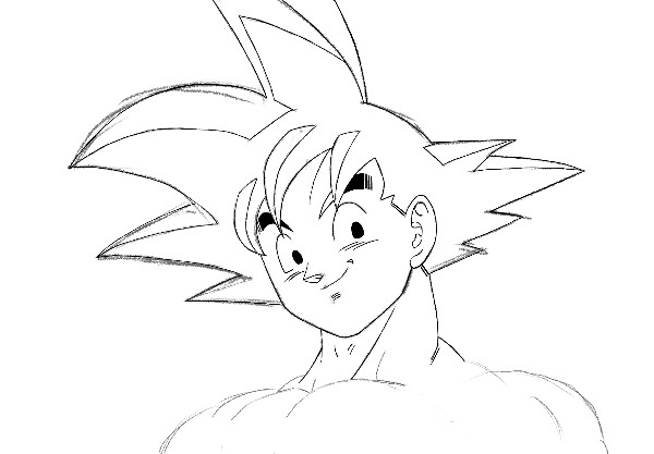 como desenhar o goku facil 5 - Como desenhar o Goku fácil passo a passo - iniciantes