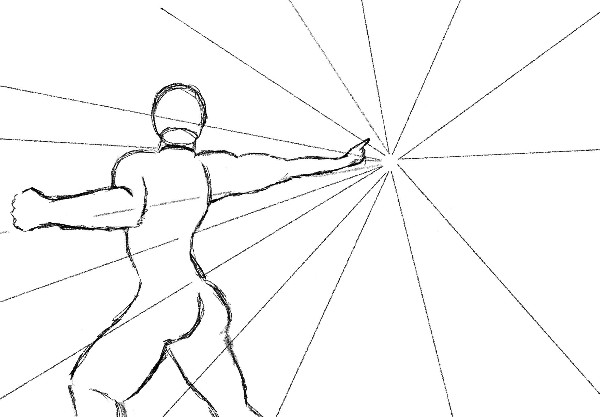 corpo humano com perspectiva e ponto de fuga 1 - Ponto de fuga - Profundidade e proporção ao seu desenho