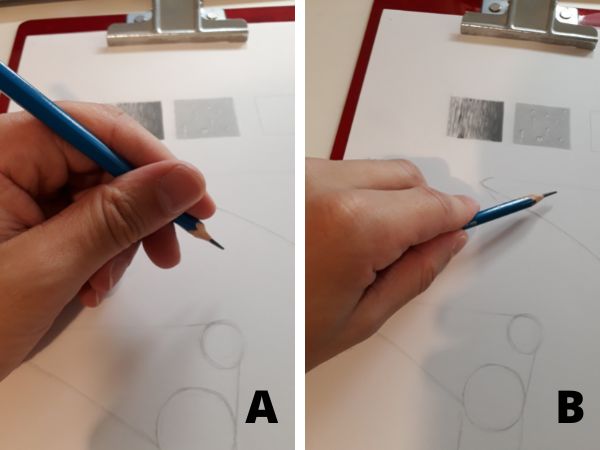 Como segurar o lapis para fazer exercicios de desenho - Exercícios de desenho para iniciantes - para qualquer modalidade