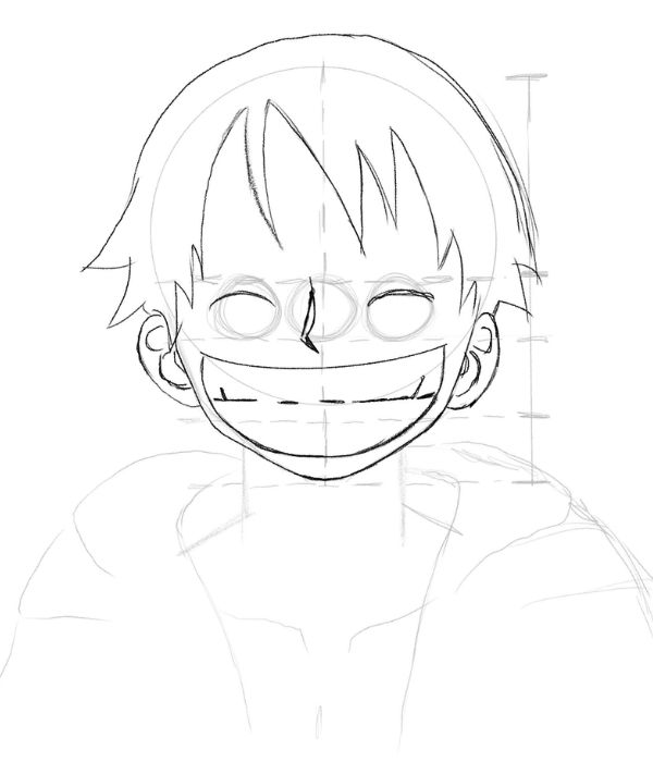 como desenhar o Luffy passo a passo  Luffy, Chapeu desenho, Olhos desenho