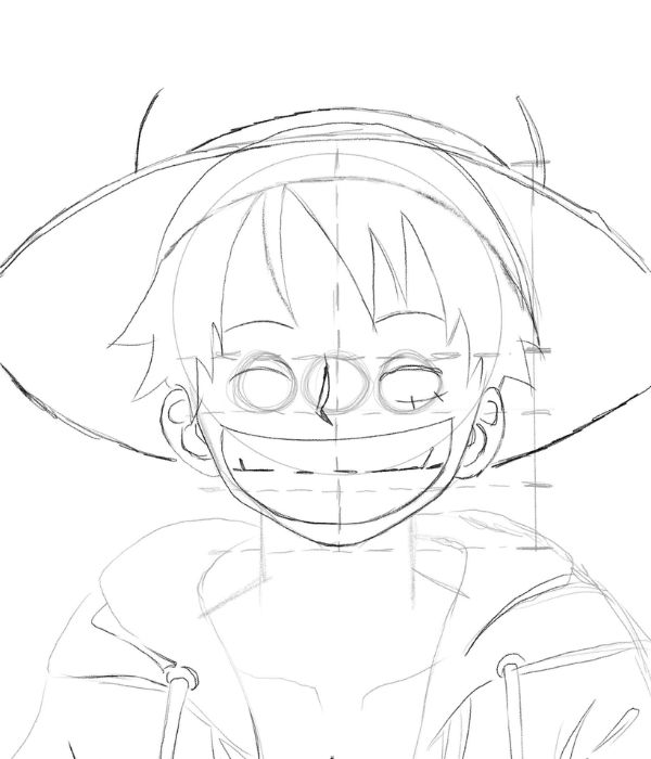 como desenhar o Luffy passo a passo  Luffy, Chapeu desenho, Olhos desenho