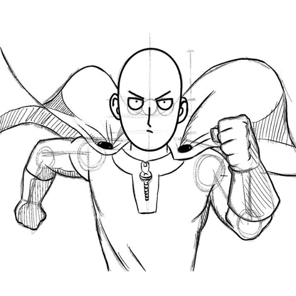 como desenhar o saitama passo 10 - Como desenhar o Saitama em 11 etapas rápidas