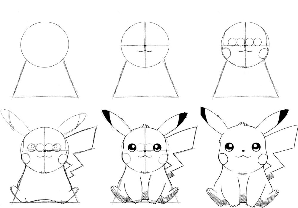 COMO DESENHAR O PIKACHU PASSO A PASSO 