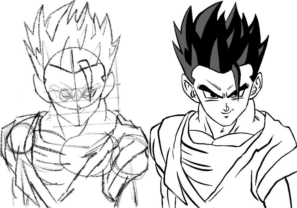 como desenhar o gohan