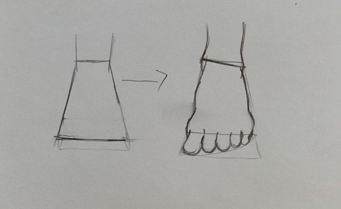 como desenhar pe 4 - Como desenhar pé - Passo a passo de pé realista