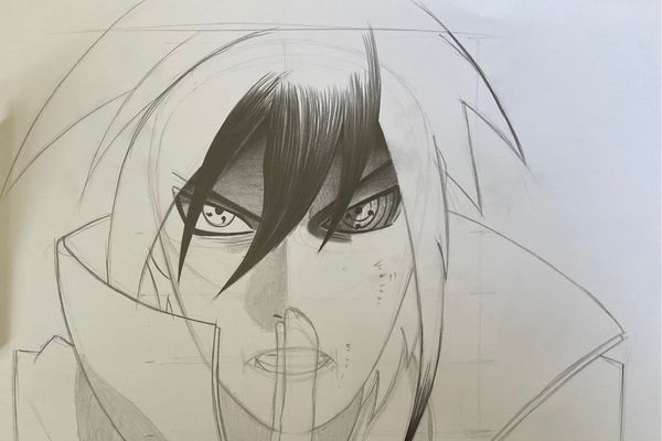 sasuke realista 3 - Desenhar anime realista - desenho de Sasuke realista detalhado