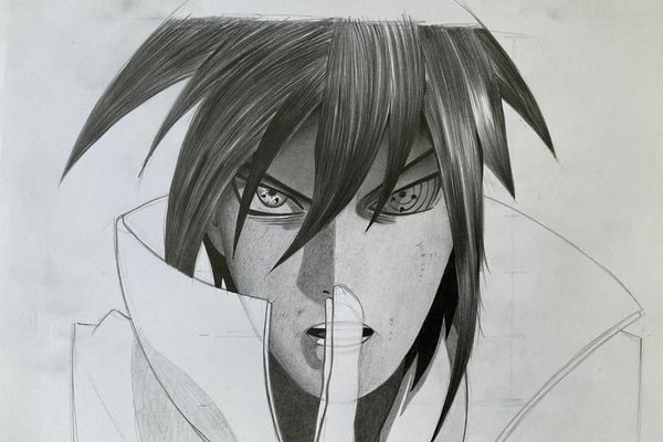 sasuke realista 4 - Desenhar anime realista - desenho de Sasuke realista detalhado