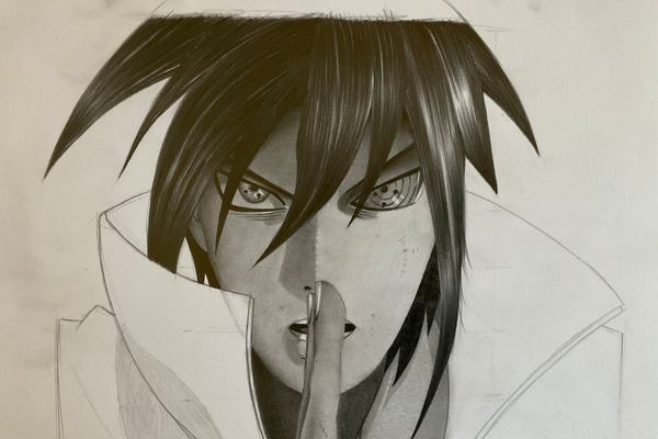 sasuke realista 6 1 - Desenhar anime realista - desenho de Sasuke realista detalhado
