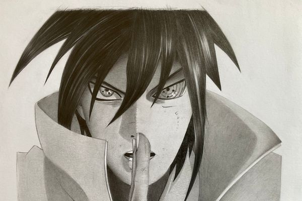 sasuke realista final - Desenhar anime realista - desenho de Sasuke realista detalhado