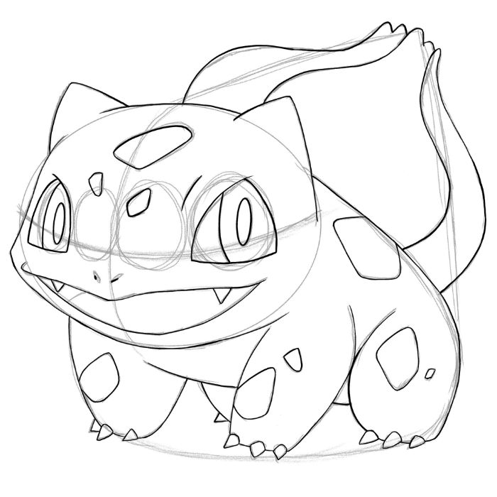 Como desenhar o Bulbasaur 10 - Como desenhar o Bulbassauro - Bulbasaur passo a passo