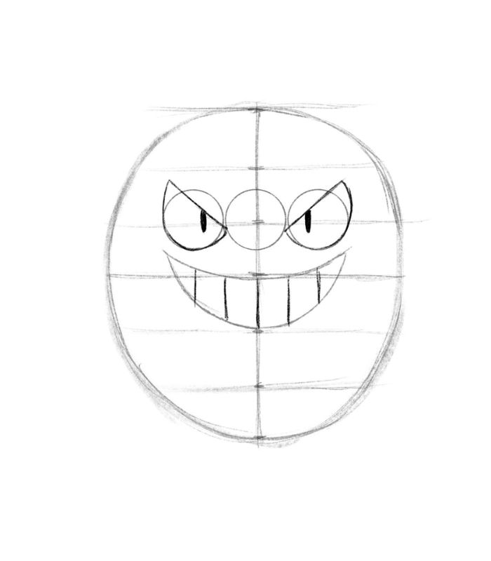 Como desenhar o Gengar 5 - Como desenhar o Gengar passo a passo - Tutorial Simples