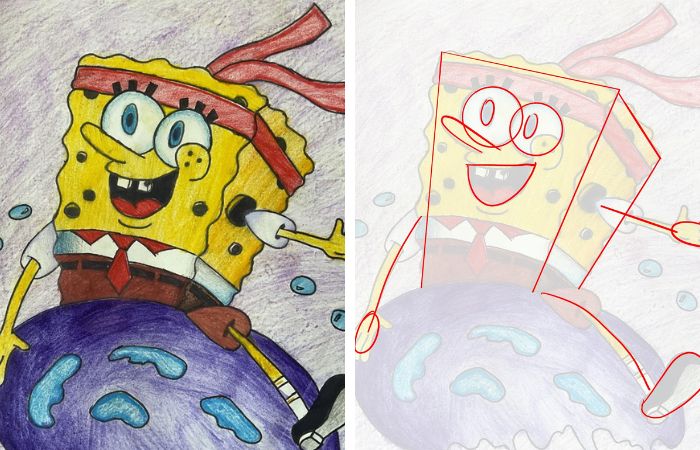 esboco simples do bob esponja - Desenhar desenhos - veja como desenhar desenhos famosos