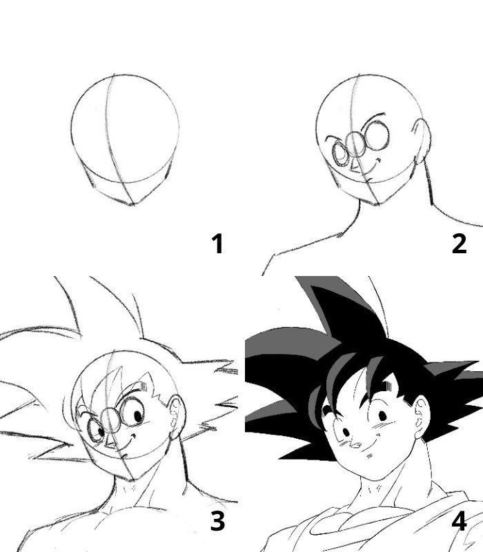 passo a passo de como desenhar o goku - Desenhar desenhos - veja como desenhar desenhos famosos