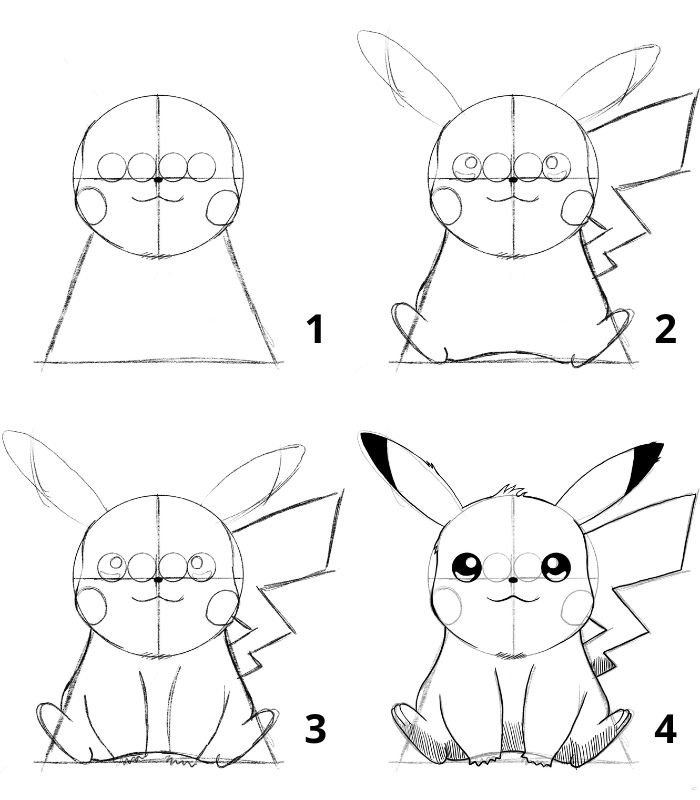 passo a passo de como desenhar o pikachu - Desenhar desenhos - veja como desenhar desenhos famosos
