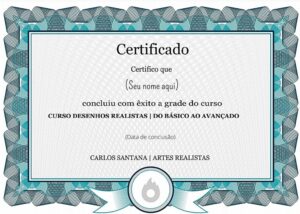 certificado - CURSO DE DESENHO REALISTA PARA INICIANTES